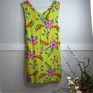 Jane Ashley Vibrant Floral Mini Dress - Yellow, Pink, Green